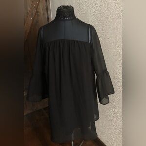 Nanette Lepore Black Lace Mock Neck Maxi Dress 2 Small